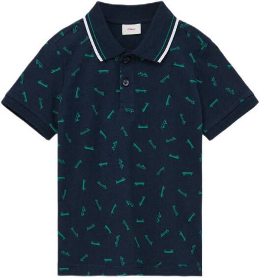 S.Oliver polo met all over print marine