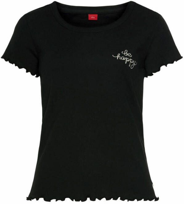 S.Oliver RED LABEL Beachwear T-shirt met rimpelrandje