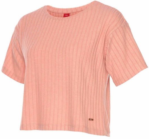 S.Oliver RED LABEL Beachwear T shirt van duurzaam ribbreisel
