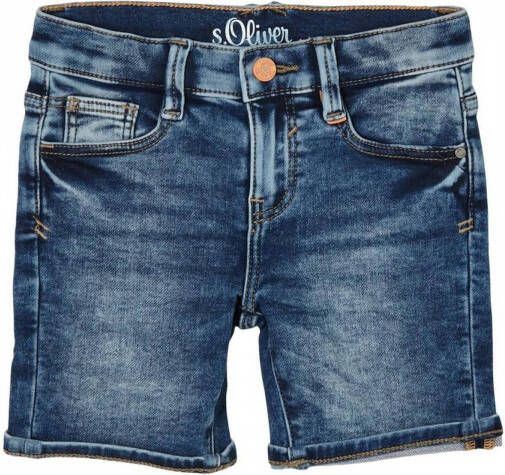 S.Oliver regular fit jeans bermuda donkerblauw