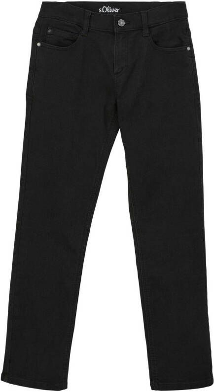 S.Oliver regular fit jeans black denim Zwart Jongens Stretchdenim 134