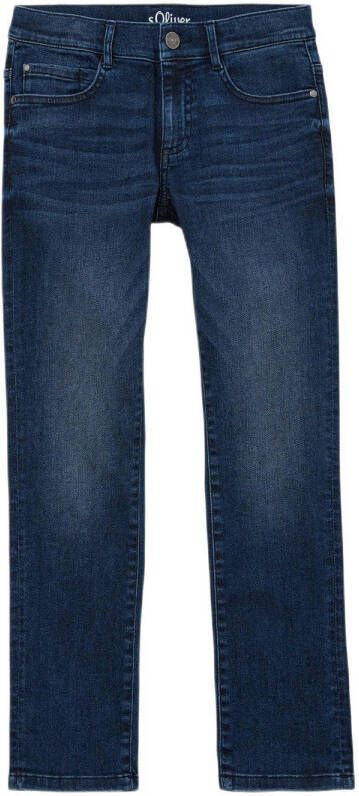 S.Oliver regular fit jeans donkerblauw Jongens Stretchdenim 140