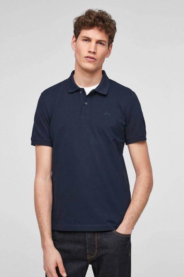 s.Oliver regular fit piqué polo donkerblauw