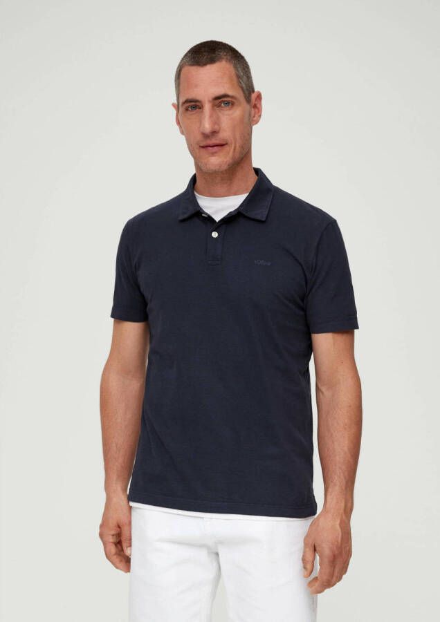 s.Oliver regular fit polo donkerblauw