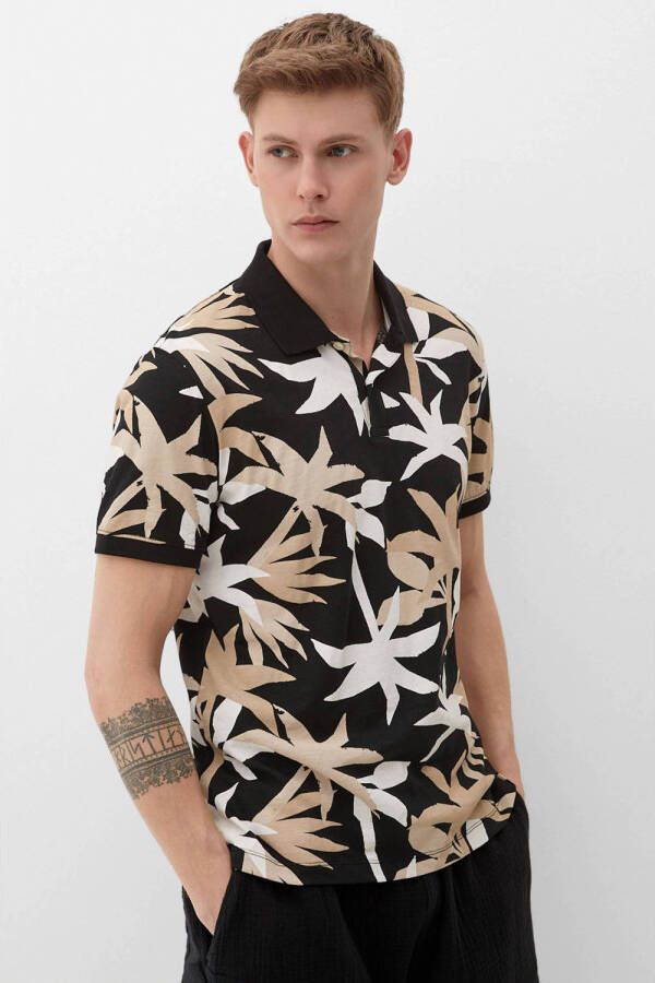 S.Oliver RED LABEL Poloshirt met all-over motief model 'Palm'