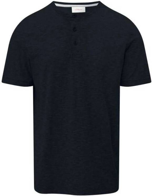 S.Oliver regular fit T-shirt met logo grijsblauw