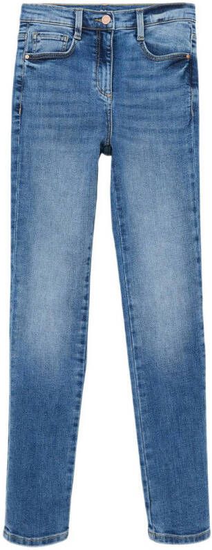 S.Oliver slim fit jeans blauw Meisjes Polyester Effen 134