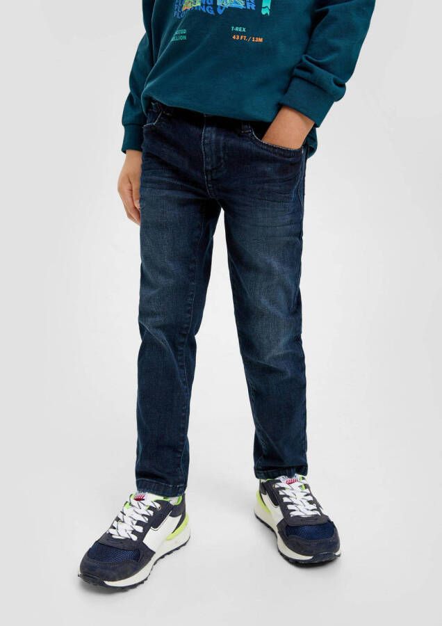 S.Oliver slim fit jeans dark blue denim Blauw Jongens Katoen 104