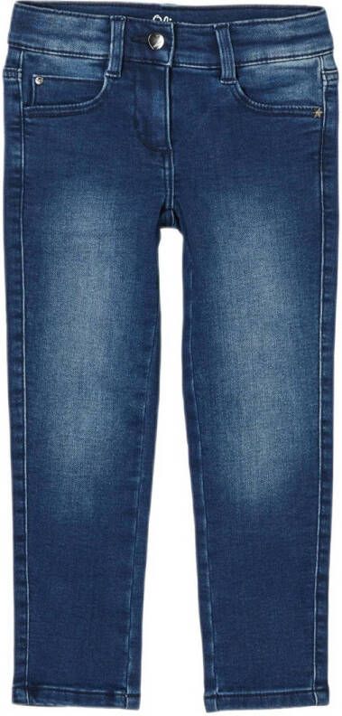 S.Oliver slim fit jeans dark denim Blauw Meisjes Katoen 110