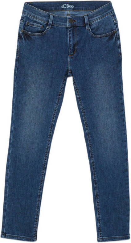 S.Oliver slim fit jeans middenblauw Jongens Stretchdenim 134