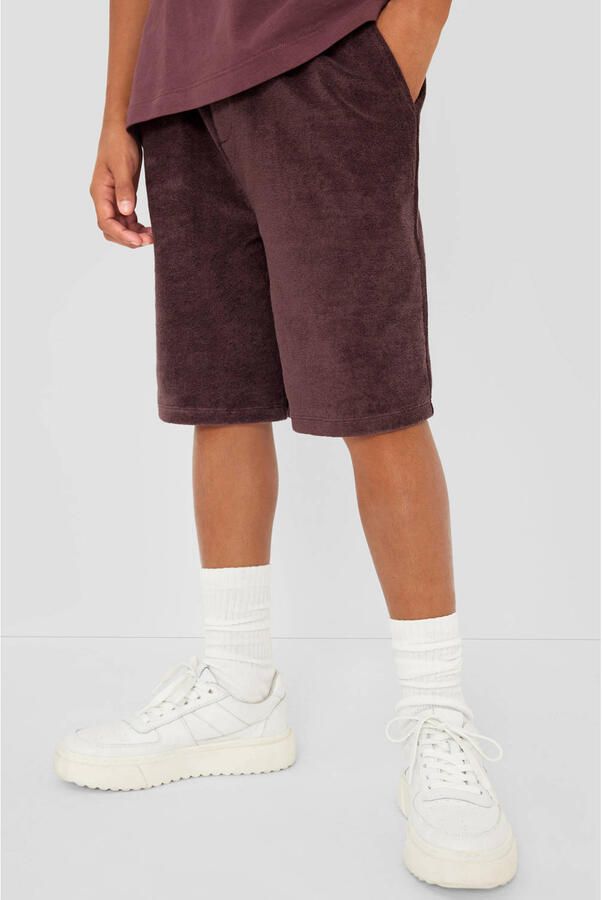 S.Oliver badstof casual short donkerpaars