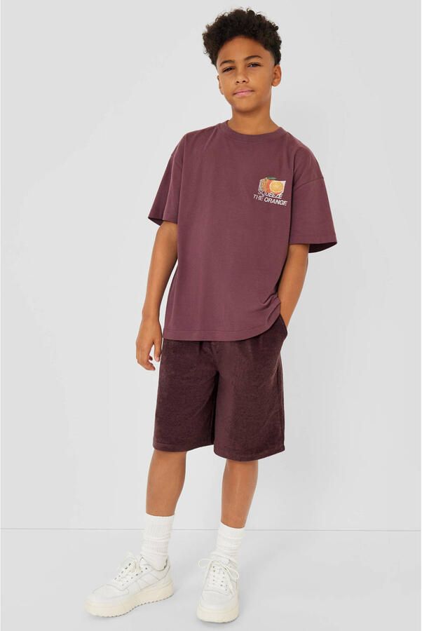 S.Oliver badstof casual short donkerpaars - Foto 3