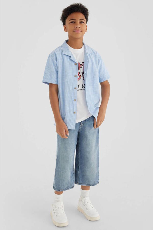 S.Oliver RED LABEL Wide Leg skater jeansshort in puur katoen