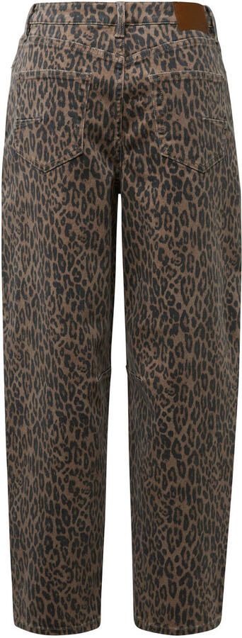 S.Oliver barrel jeans met panterprint bruin