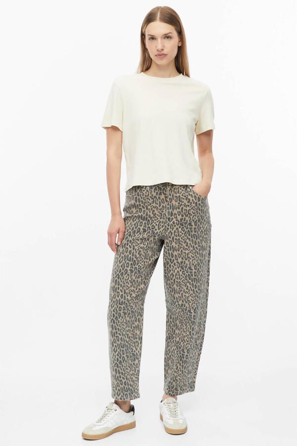 S.Oliver barrel jeans met panterprint bruin - Foto 3