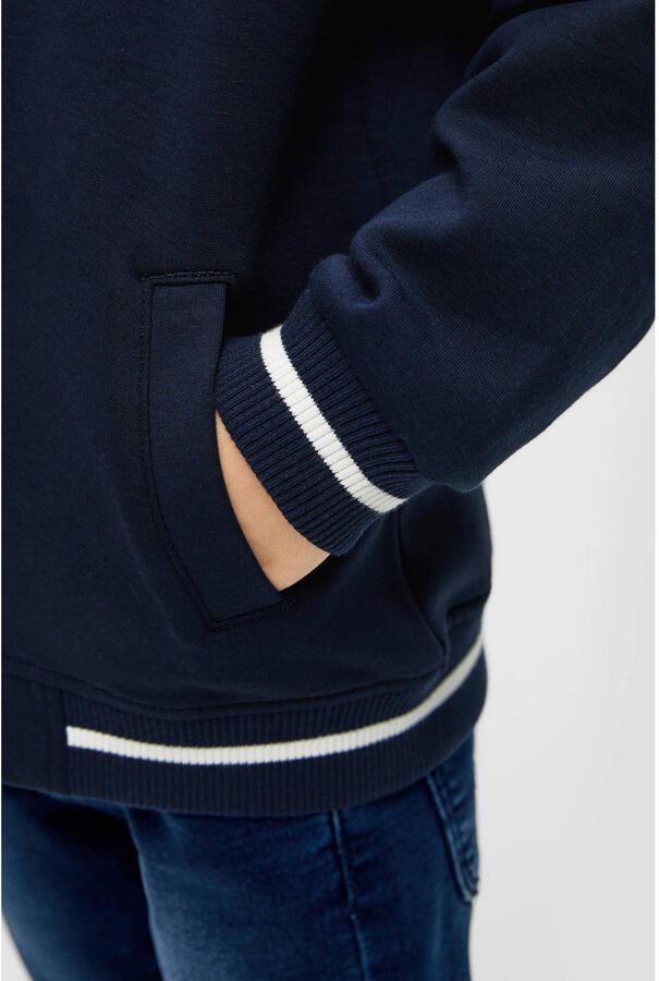 S.Oliver baseball jacket donkerblauw wit Jas Jongens Katoen Opstaande kraag 104 110