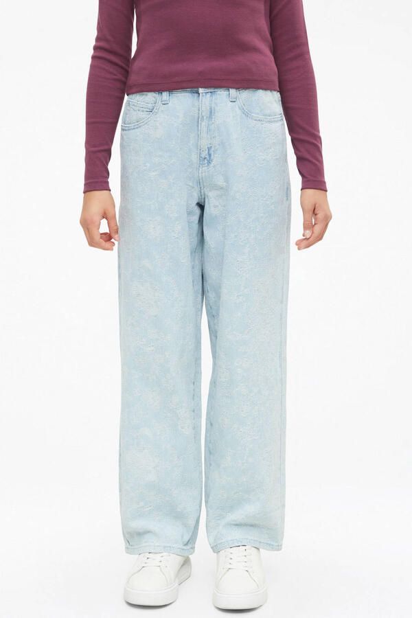 S.Oliver BIGGY regular waist wide leg jeans met print lichtblauw - Foto 2