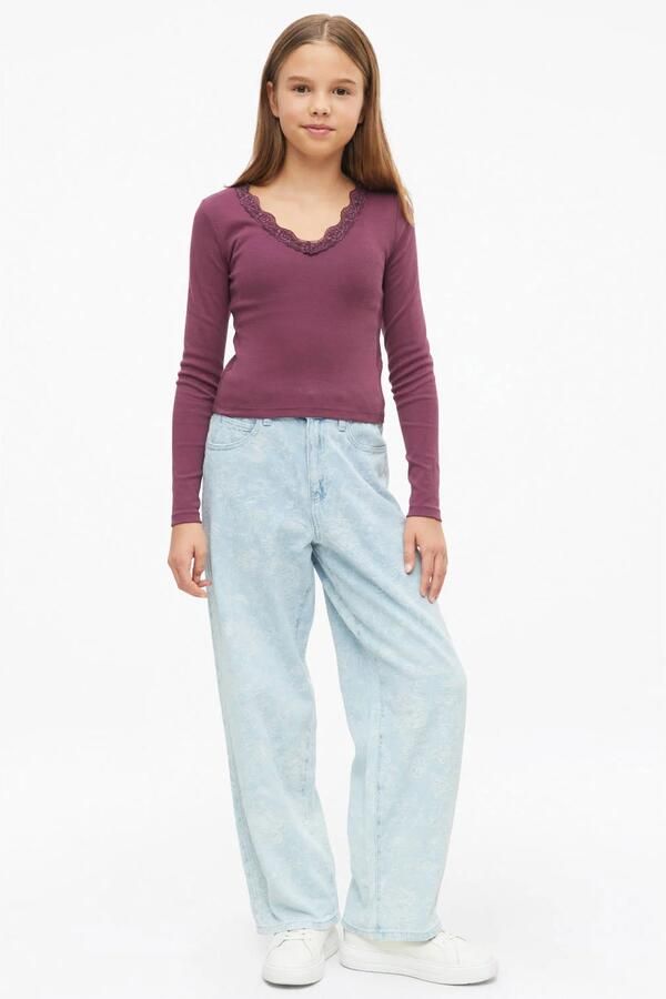 S.Oliver BIGGY regular waist wide leg jeans met print lichtblauw - Foto 3