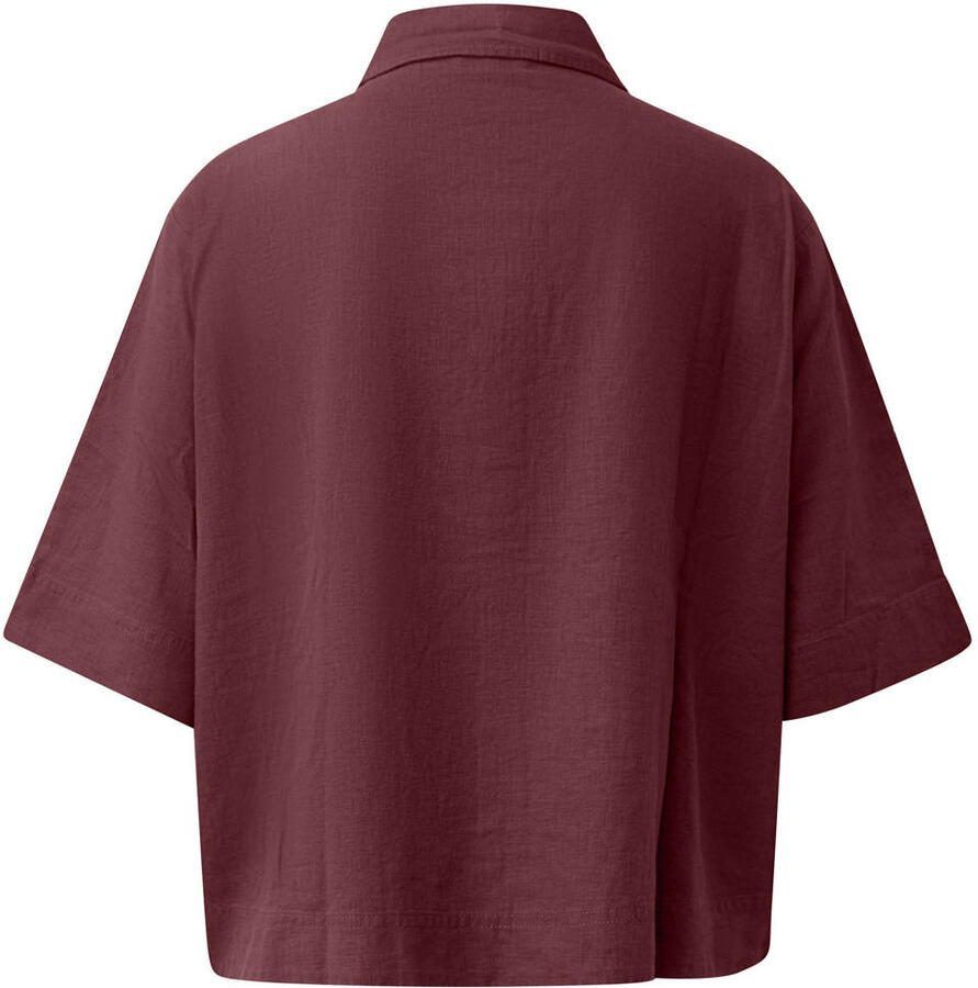 S.Oliver blouse met linnen donkerrood - Foto 2