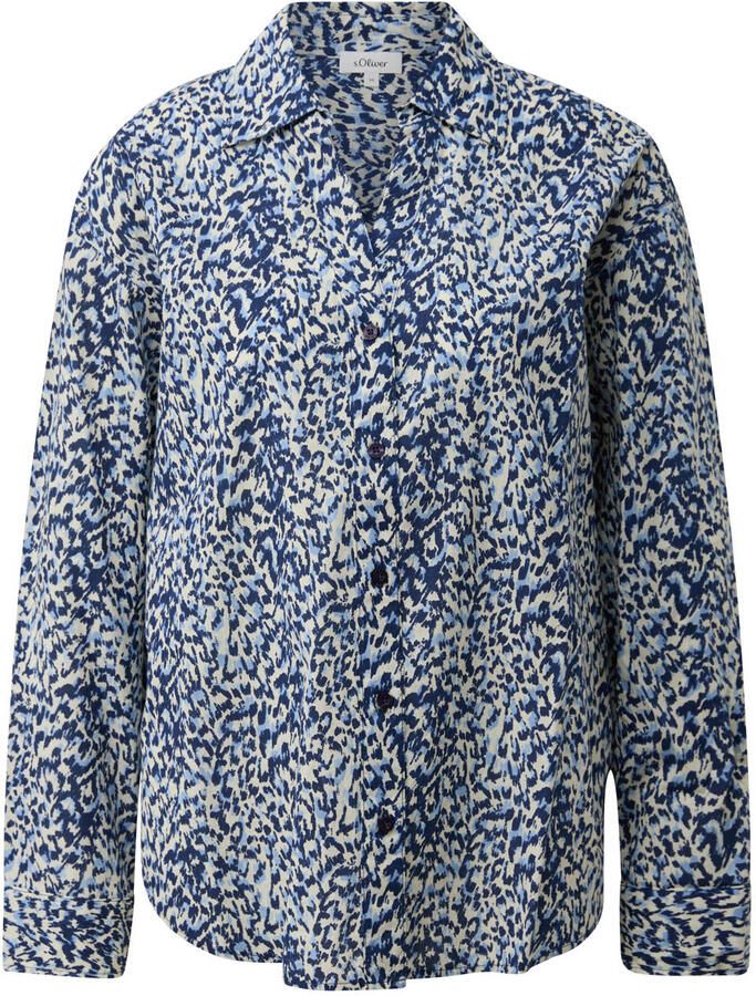 S.Oliver blouse met print donkerblauw