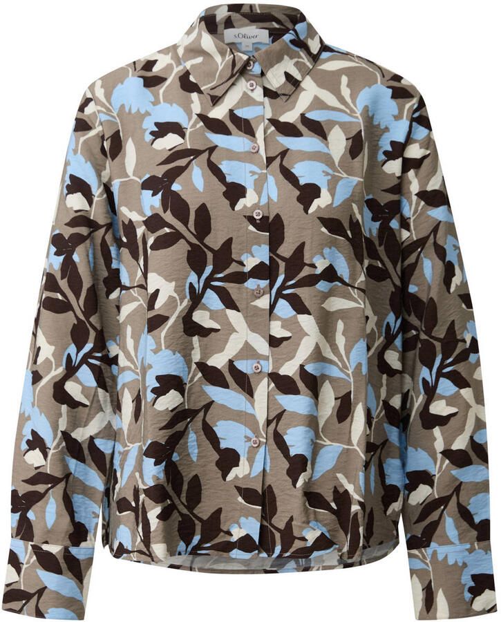 S.Oliver blouse taupe lichtblauw