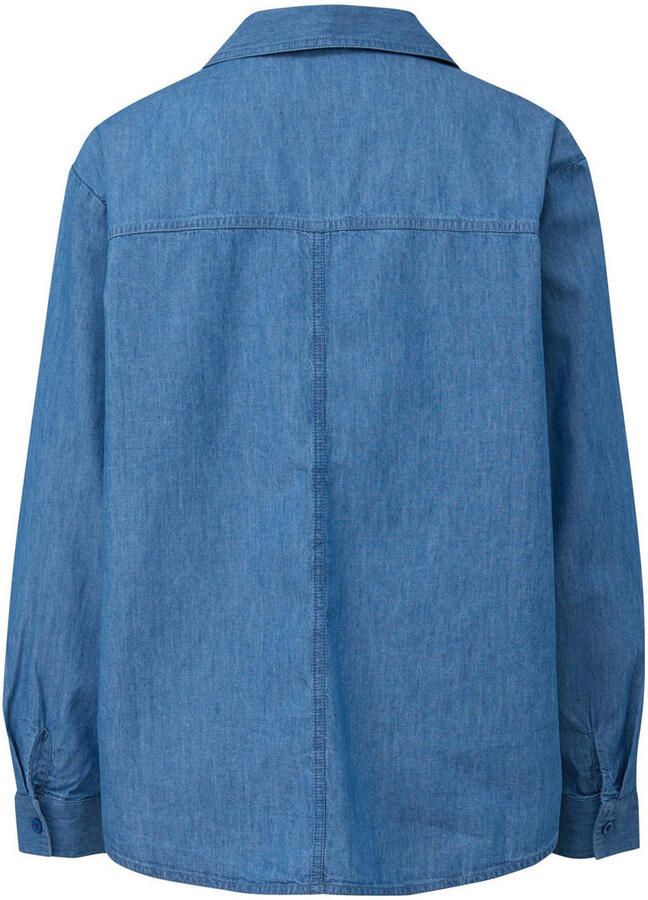 S.Oliver RED LABEL Relaxed fit jeansblouse van puur katoen met V-hals - Foto 3