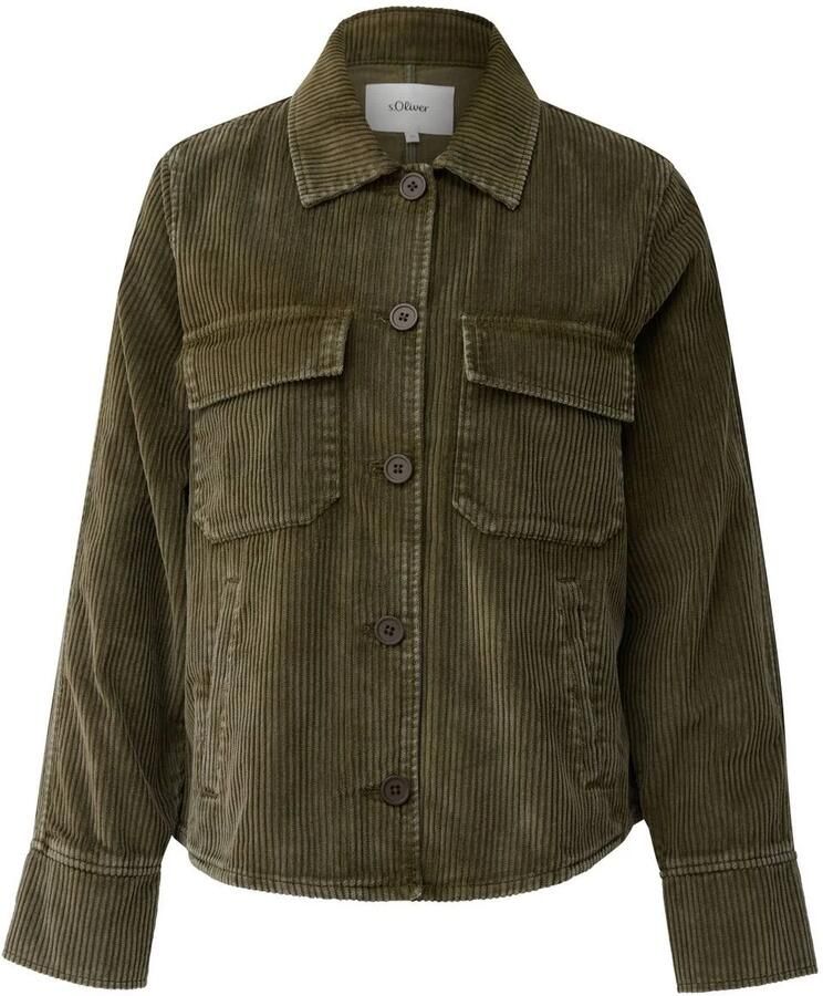 S.Oliver corduroy blouse donkergroen