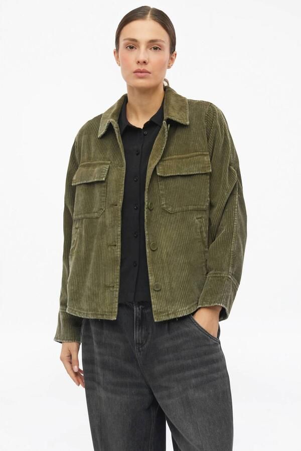 S.Oliver corduroy blouse donkergroen