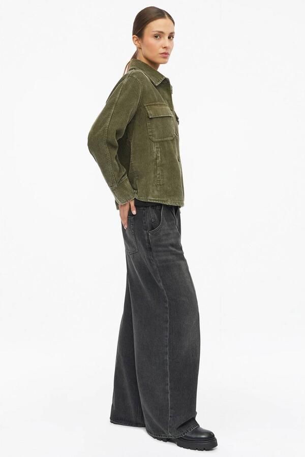 S.Oliver corduroy blouse donkergroen - Foto 3