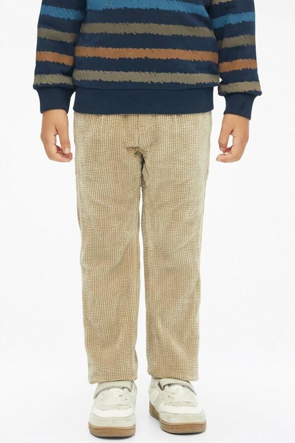 S.Oliver corduroy casual broek beige Jongens Polyester Effen