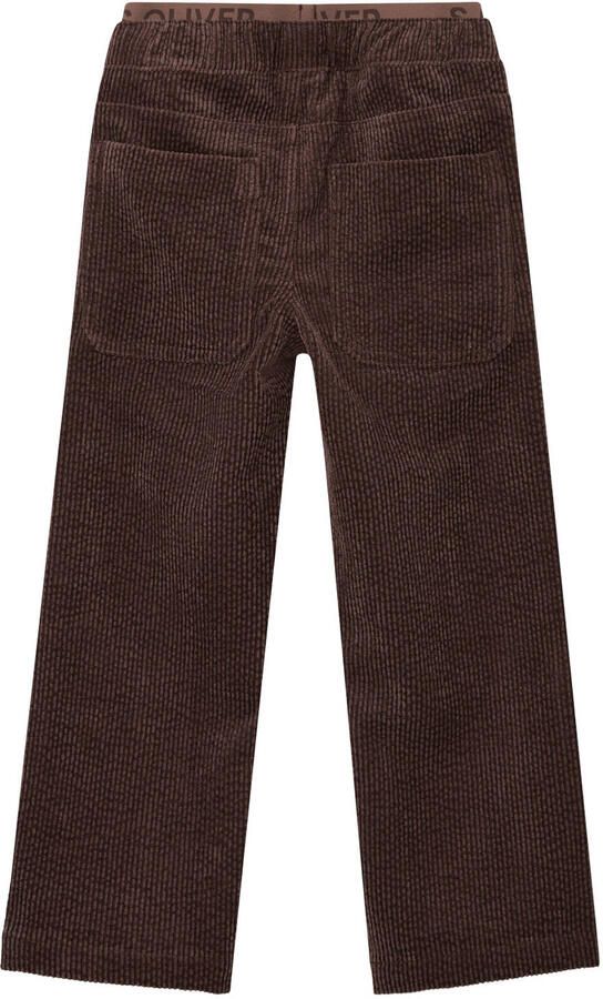 S.Oliver corduroy casual broek donkerbruin