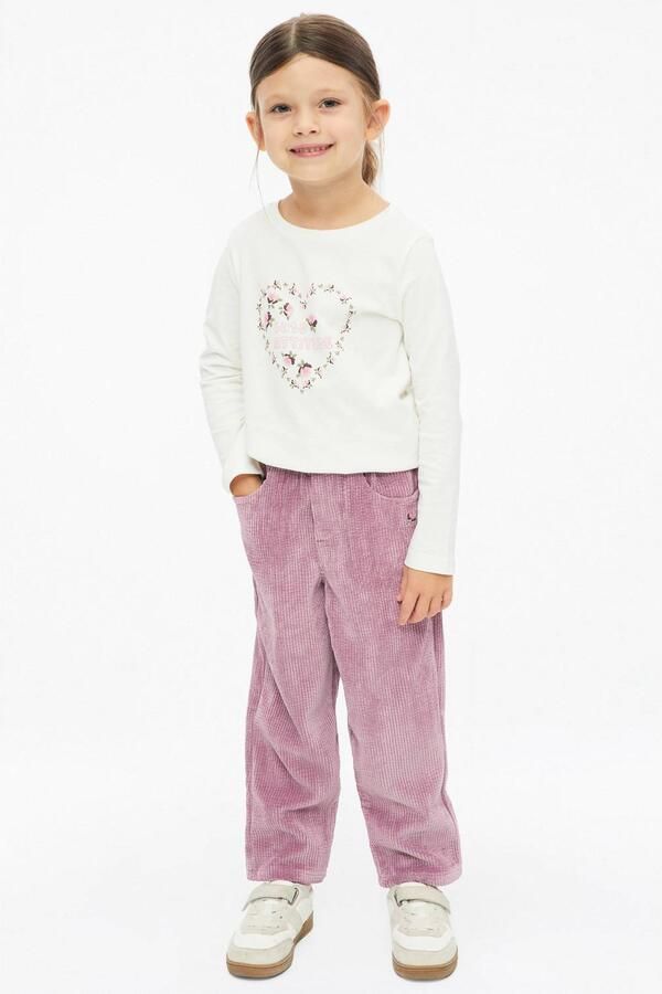 S.Oliver corduroy casual broek roze Meisjes Polyester Effen - Foto 2