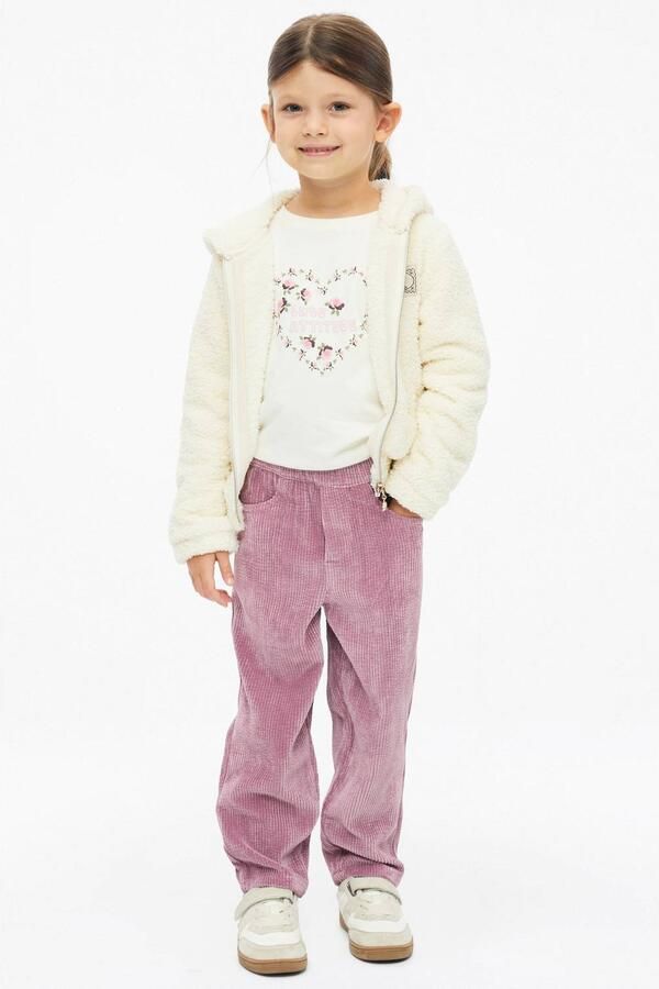 S.Oliver corduroy casual broek roze Meisjes Polyester Effen - Foto 3