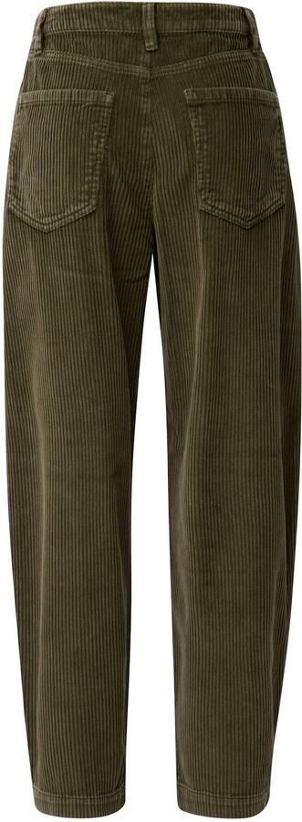 S.Oliver corduroy cropped barrel broek donkergroen