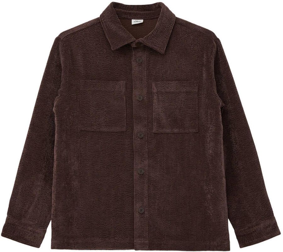 S.Oliver corduroy overhemd donkerbruin