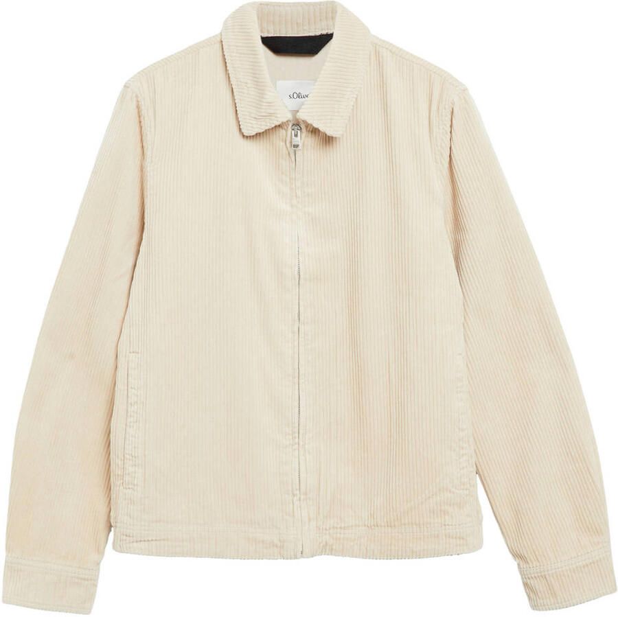 S.Oliver corduroy regular fit overshirt beige