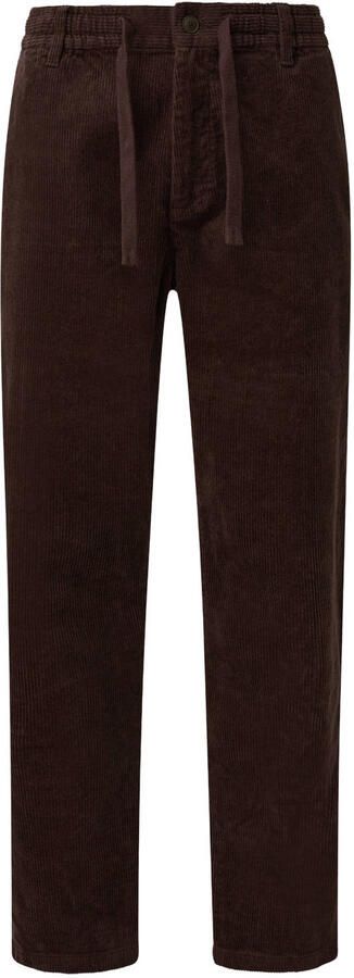 S.Oliver corduroy straight leg casual broek donkerbruin