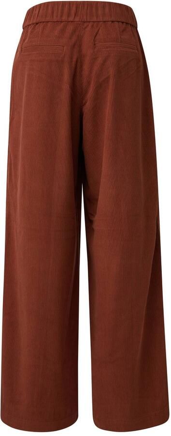 S.Oliver corduroy wide leg casual broek roodbruin