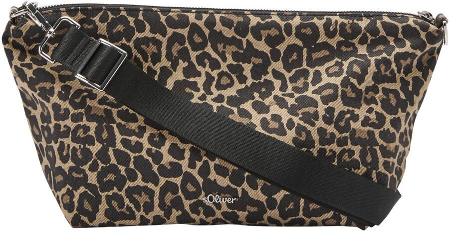 S.Oliver crossbody tas met panterprint bruin