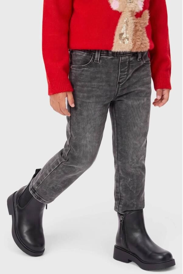 S.Oliver flared jeans antraciet Grijs Meisjes Katoen Effen
