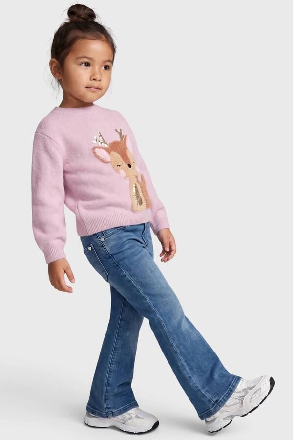 S.Oliver flared jeans medium blue denim Blauw Meisjes Katoen Effen - Foto 3