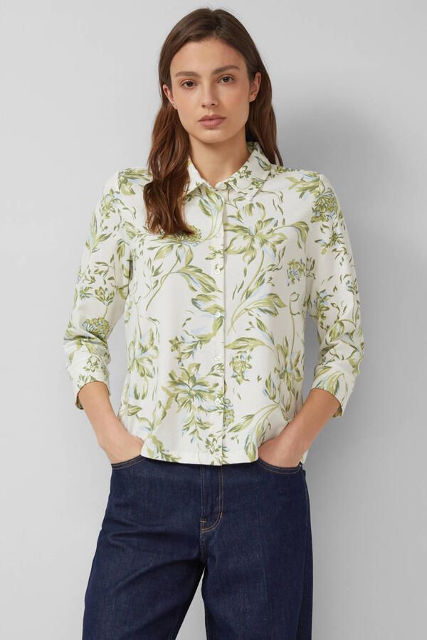 S.Oliver RED LABEL relaxed fit overhemdblouse van katoenmix