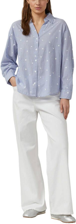 S.Oliver gebloemde blouse met krijtstreep blauw - Foto 2