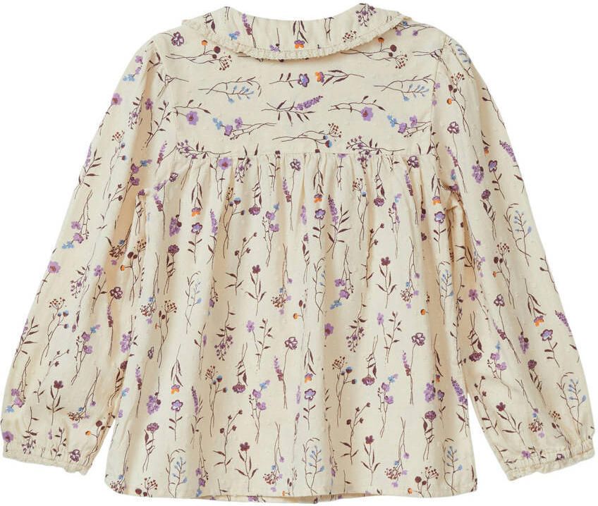 S.Oliver RED LABEL Junior Blouse met lange mouwen in a-shape met peterpankraag en kant allover-print voor girls