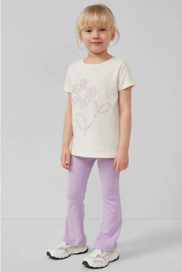 S.Oliver gebloemde legging lila rib gebreid - Foto 3