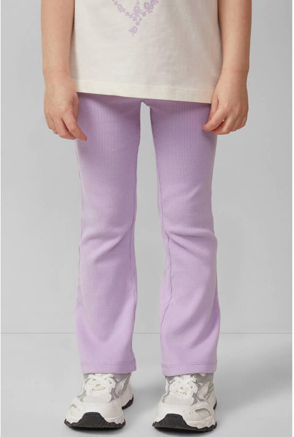 S.Oliver gebloemde legging lila rib gebreid