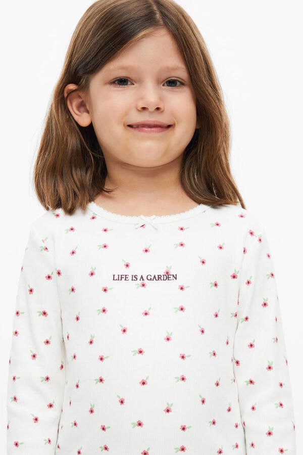 S.Oliver gebloemde longsleeve met borduursels ecru Meisjes Katoen Ronde hals - Foto 2