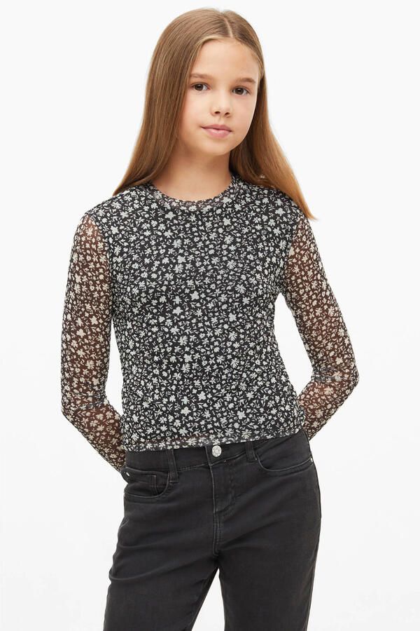 S.Oliver gebloemde longsleeve zwart