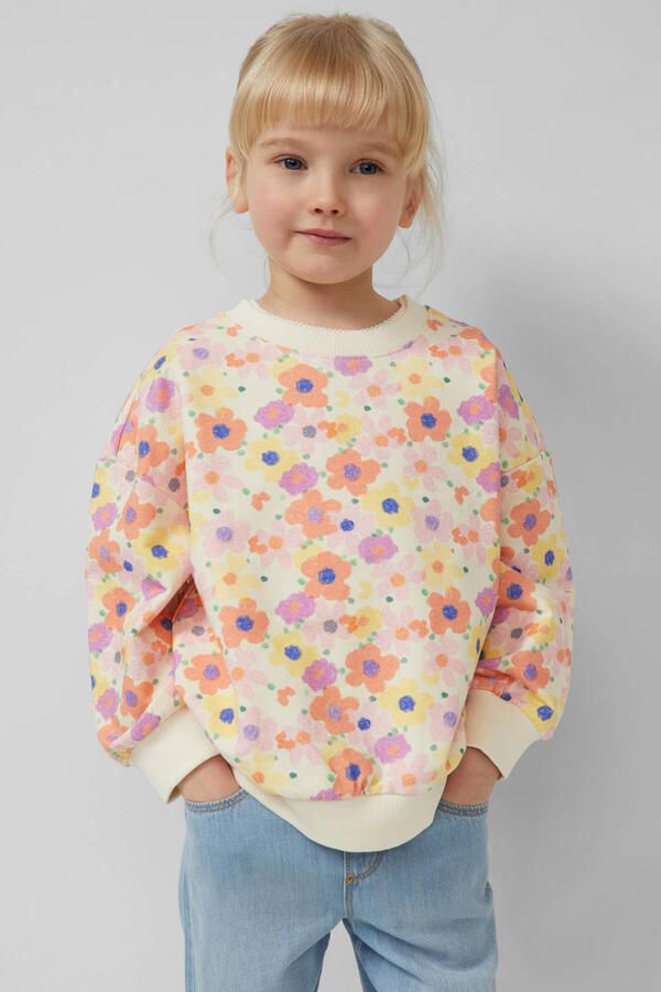 S.Oliver gebloemde sweater ecru