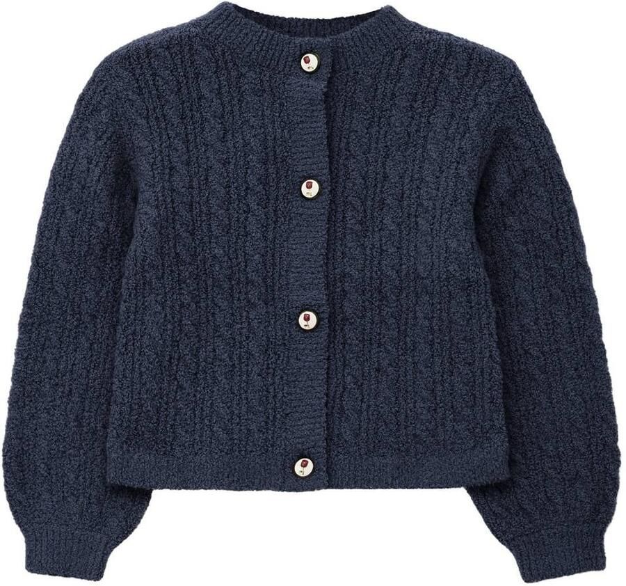 S.Oliver gebreid vest donkerblauw Meisjes Polyamide Ronde hals Effen